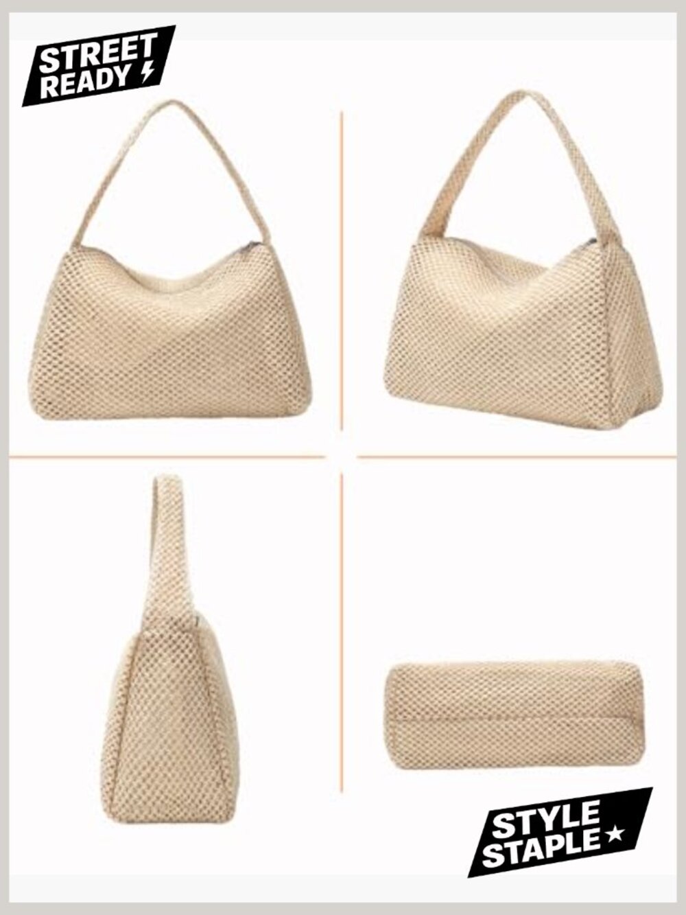 Straw Woven Hobo Shoulder Purse Summer Beach Bag Handbag Satchel - Picture 4 of 7